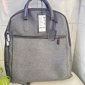 Tumi Charcoal Backpack with Leather Accents